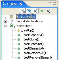 Outline view tool bar