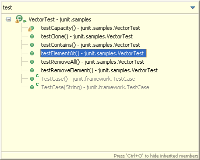 Filtered quick outline view