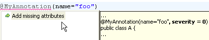 Quick fix for missing annotation attribute
