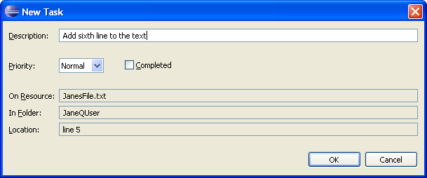Add Task dialog