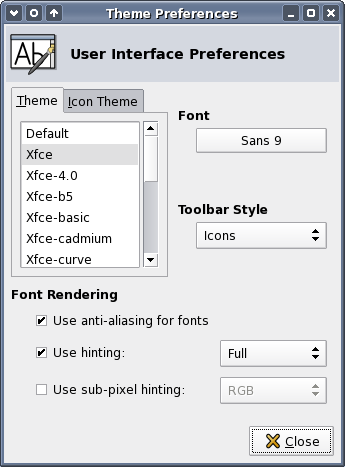Shows user interface settings dialog.
	  